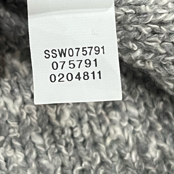 J Jill Cowl‎ Neck 3/4 Sleeve Medium Gray Blue Striped Tunic Sweater Wool Blend - Picture 11 of 11